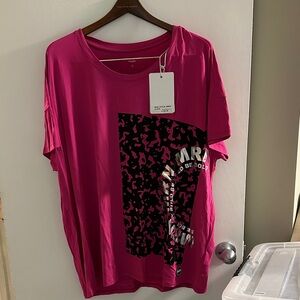 165$ NWT Marina Rinaldi Pink Graphic Top